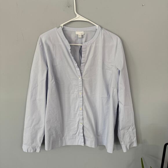 J.Jill Light Blue Long Sleeve Button Down Top Size Large Spandex Blend - Picture 1 of 6